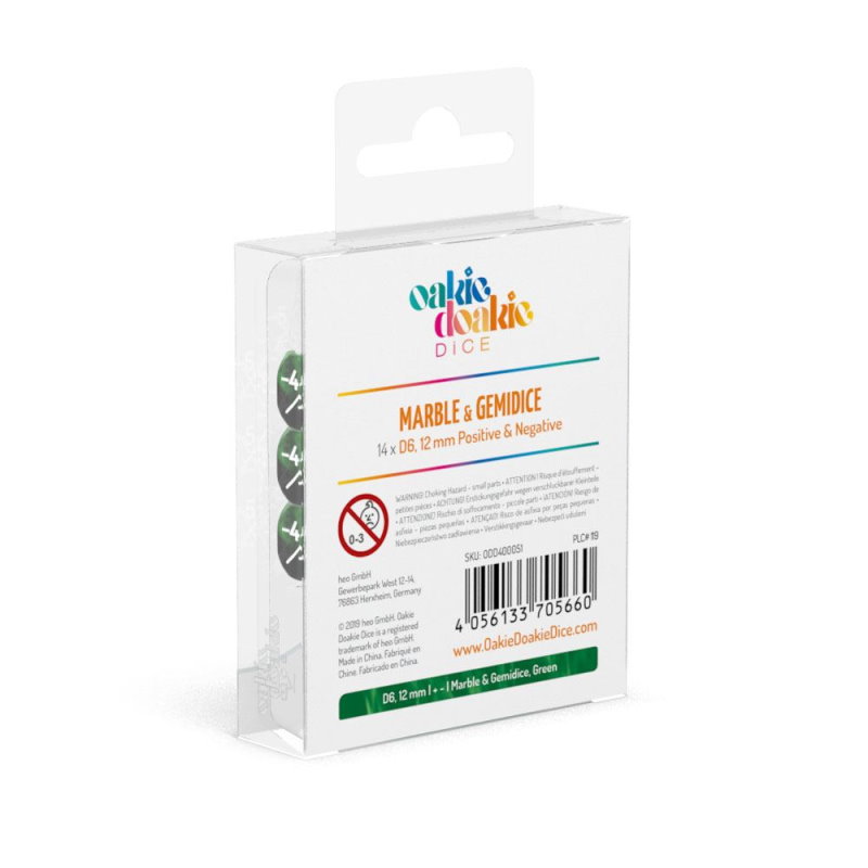Positiv & Negativ-Zählwürfel 12mm, grün (14 Stück)