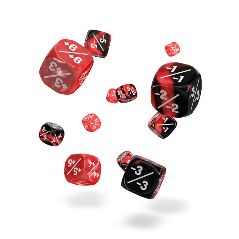 Positiv & Negativ-Zählwürfel 12mm, rot (14 Stück)