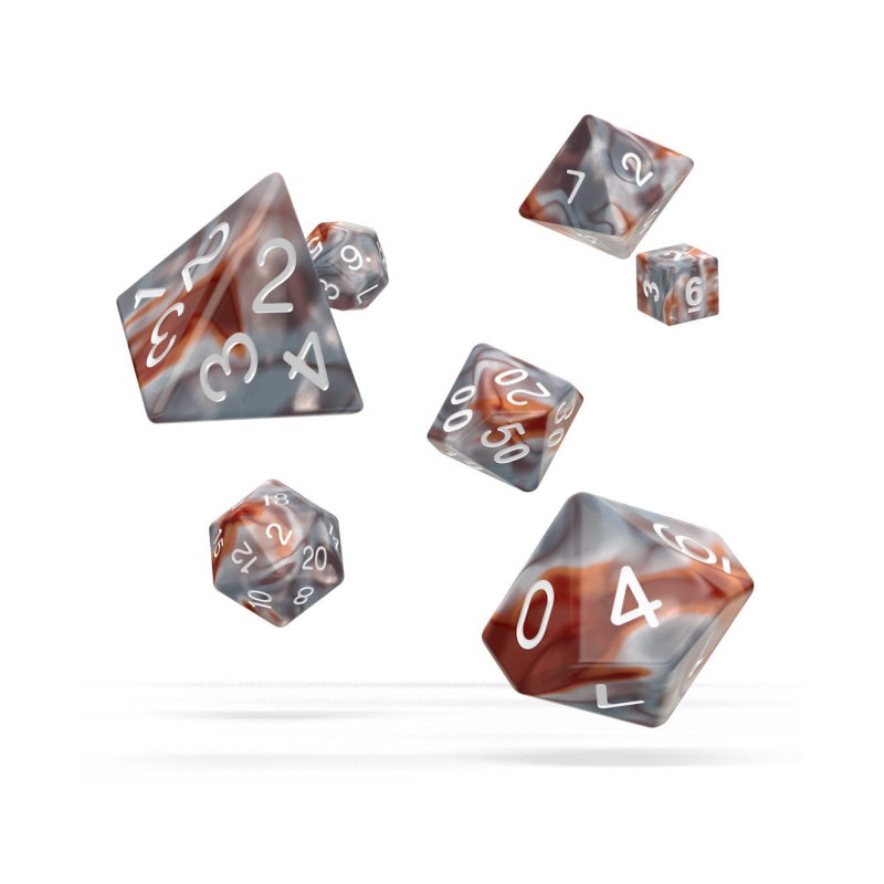 RPG Würfelset Gemidice, silber-rost (7 Stück)
